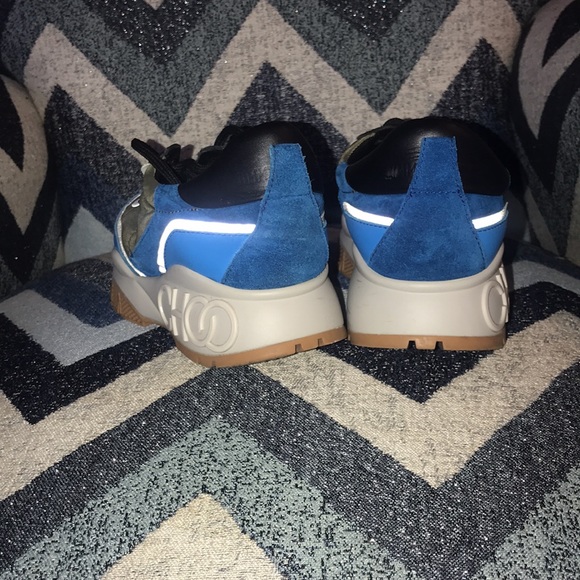 Jimmy Choo "Raine" Black/Blue/Green Chunky Sneakers - Picture 4 of 4